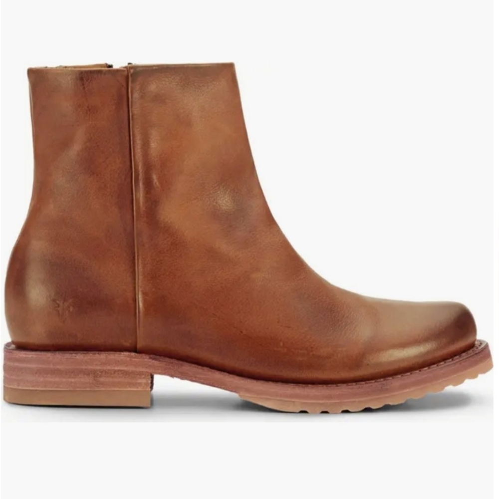 Womens Veronica Frye Brown Leather Ankle Boots 8.5